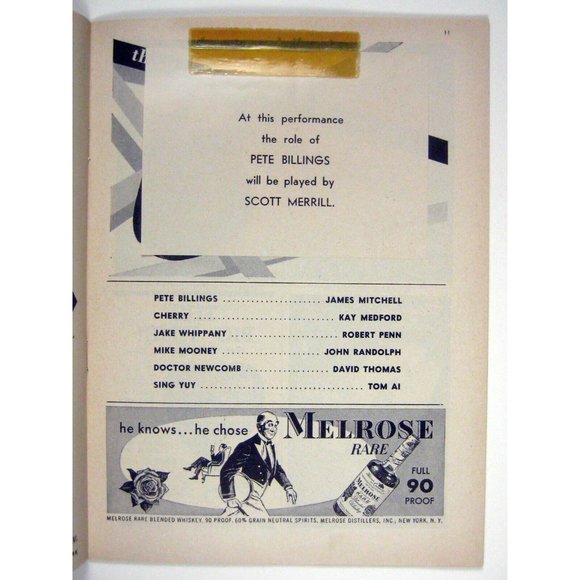 Paint Your Wagon Playbill February 1952 San Juan James Barton Postcard Ticket - Picture 6 of 11